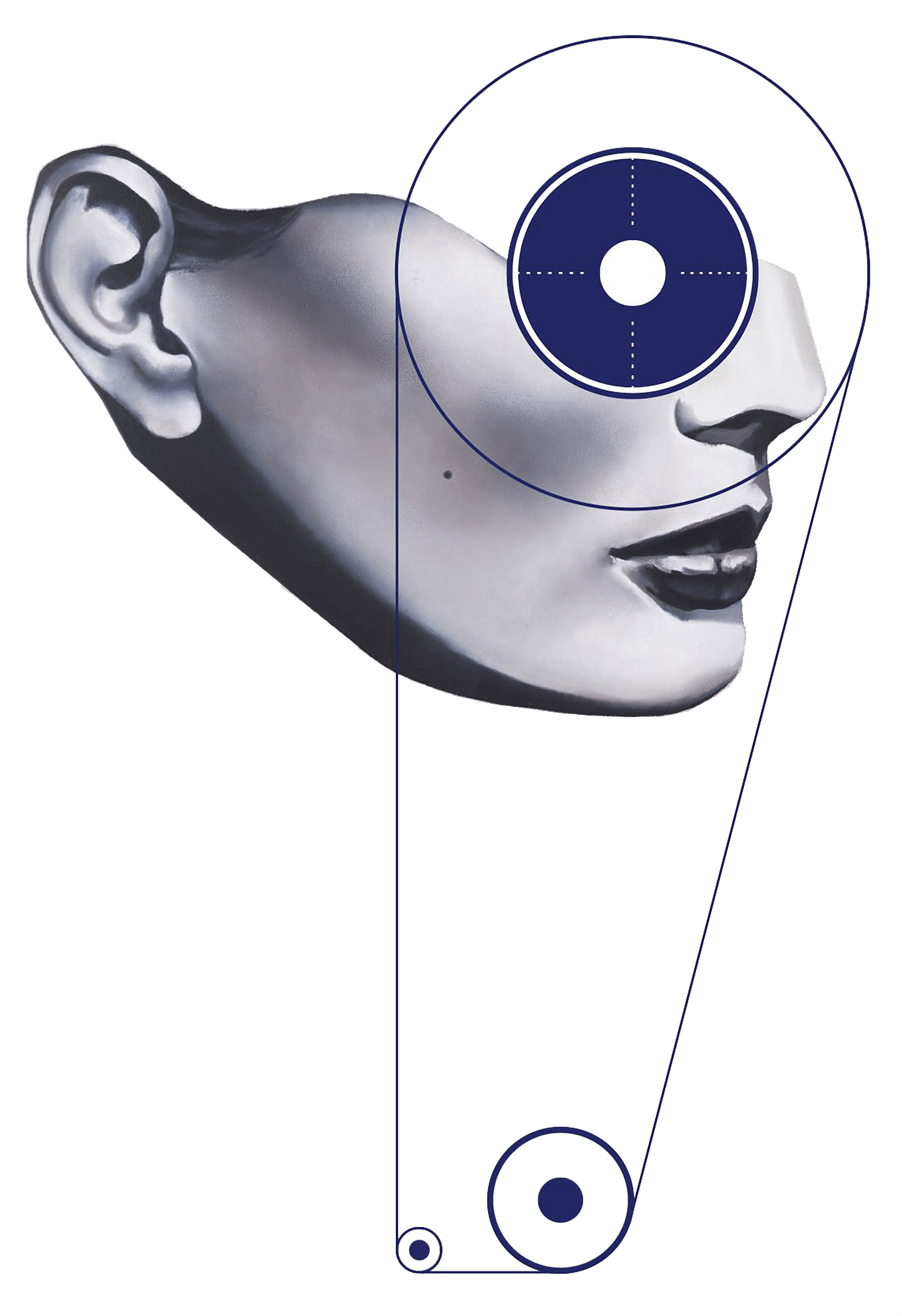Mensch- Maschine-Illustration zum Thema Sehen